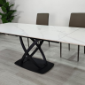 Стол раскладной INI- HILDA CERAMIC 160(240)*90 белый мат/ черный каркас   