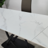 Стол раскладной INI- HILDA CERAMIC 160(240)*90 белый мат/ черный каркас   