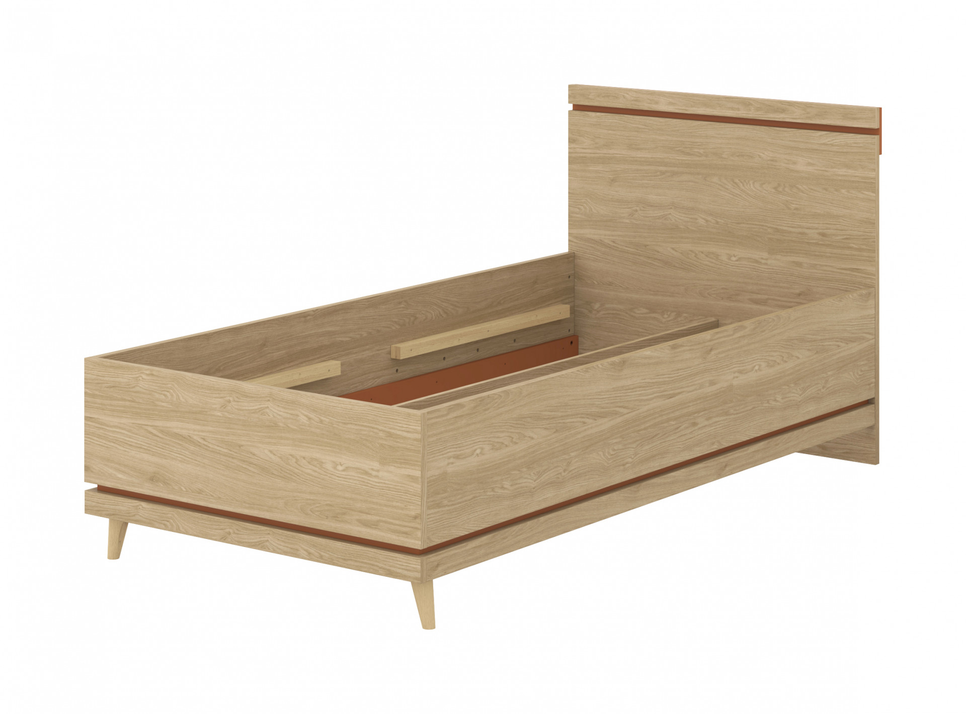 Кровать односпальная Helvetia SCANDI 24D5OH34 (дуб/кирпич)