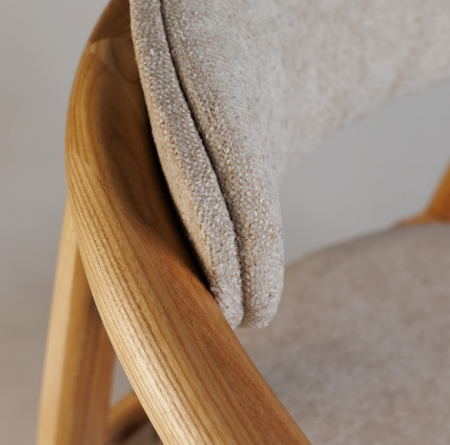 Стул полубарный LVK- Mamont soft натуральный ясень 