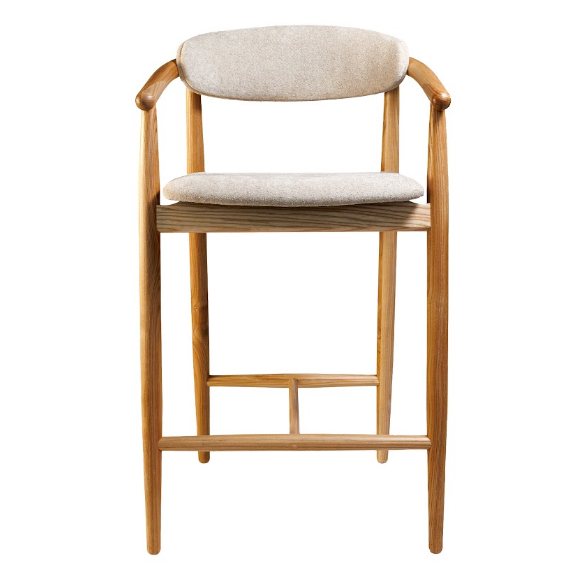 Стул полубарный LVK- Mamont soft натуральный ясень 