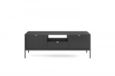 Тумба RTV PIASKI NOVA RTV154, ДСП/МДФ/Черный, 154х56х39см