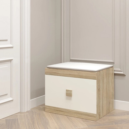 Тумба для обуви в прихожую EVR- Соната ТО-600 дуб Сонома + фасад белый