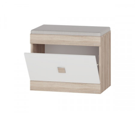 Тумба для обуви в прихожую EVR- Соната ТО-600 дуб Сонома + фасад белый