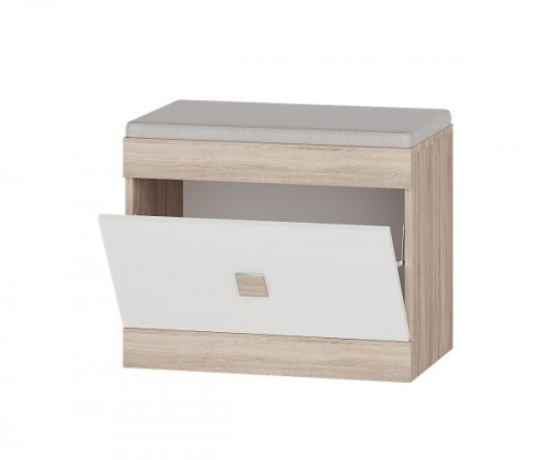 Тумба для обуви в прихожую EVR- Соната ТО-600 дуб Сонома + фасад белый