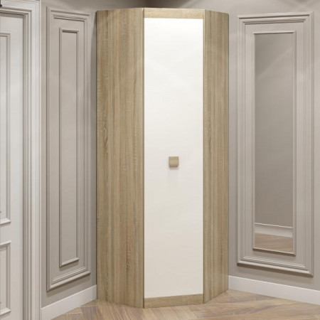 Шкаф угловой на 2 двери EVR- Соната-700 дуб Сонома + фасад белый