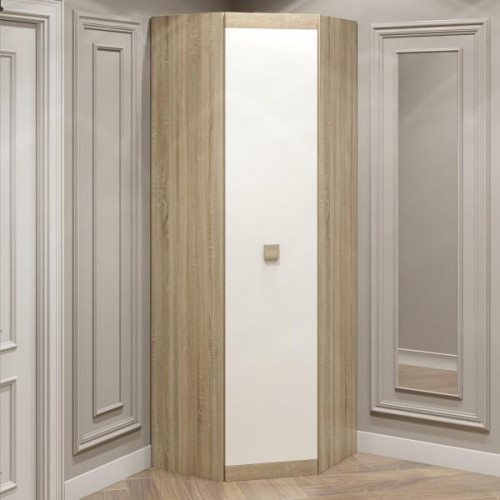 Шкаф угловой на 2 двери EVR- Соната-700 дуб Сонома + фасад белый