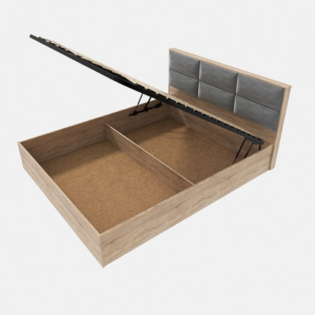 Кровать с мягким изголовьем EVR- Лайт (основа подъемный механизм) дуб Сонома