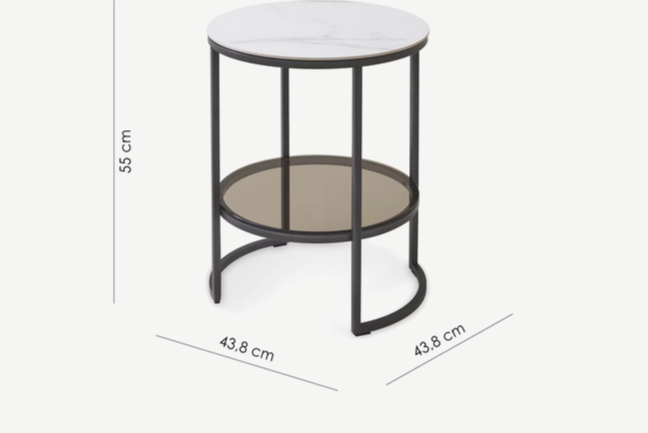 Столик приставной 1 ящик CRV- Alva, Lilac ice top titanium stone(белый) 