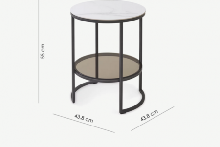 Столик приставной 1 ящик CRV- Alva, Lilac ice top titanium stone(белый) 