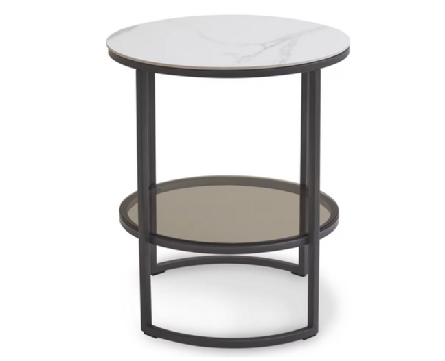 Столик приставной 1 ящик CRV- Alva, Lilac ice top titanium stone(белый) 