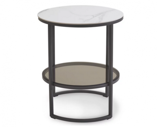 Столик приставной 1 ящик CRV- Alva, Lilac ice top titanium stone(белый) 