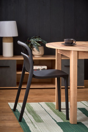 Комплект обеденный Halmar стол RINGO + 2 черных и 2 серых кресла K490 