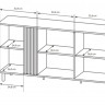 Комод с витриной Perfect Home Мадис / Madis 3-дверный 3D2W/165 Дуб артизан/антрацит