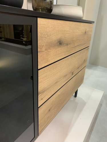 Комод с подсветкой Perfect Home Ланг/Lang 2-дверный с 3 ящиками 2D3S/150 Черный/дуб эвок