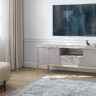 Тумба под телевизор Perfect Home Nova 1-дверная с 2 ящиками с золотыми ножками RTV154 Серый