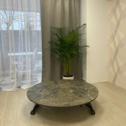 Стол трансформер модерн EXI- Бергамо (графитовая, коричневая керамика) 