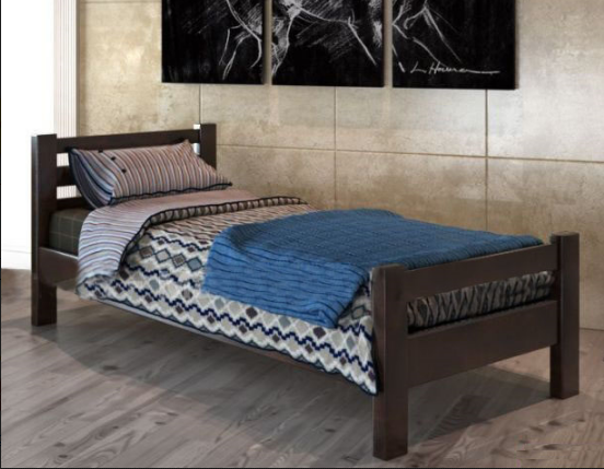 Кровать деревянная DES- Элегант  (темный орех)