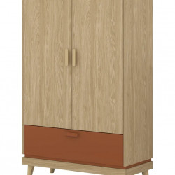 Шкаф на 2 двери с 1 ящиком Helvetia SCANDI 24D5OH38 (дуб/кирпич)