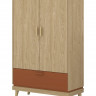 Шкаф на 2 двери с 1 ящиком Helvetia SCANDI 24D5OH38 (дуб/кирпич)