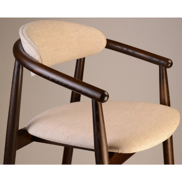 Стул полубарный LVK- Mamont soft темный орех 