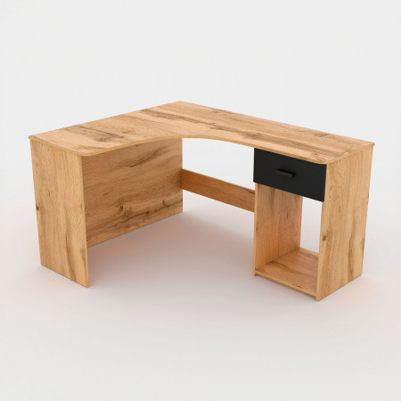 Угловой стол Helvetia CORNER 2497LU03 (дуб вотан/черный оникс)