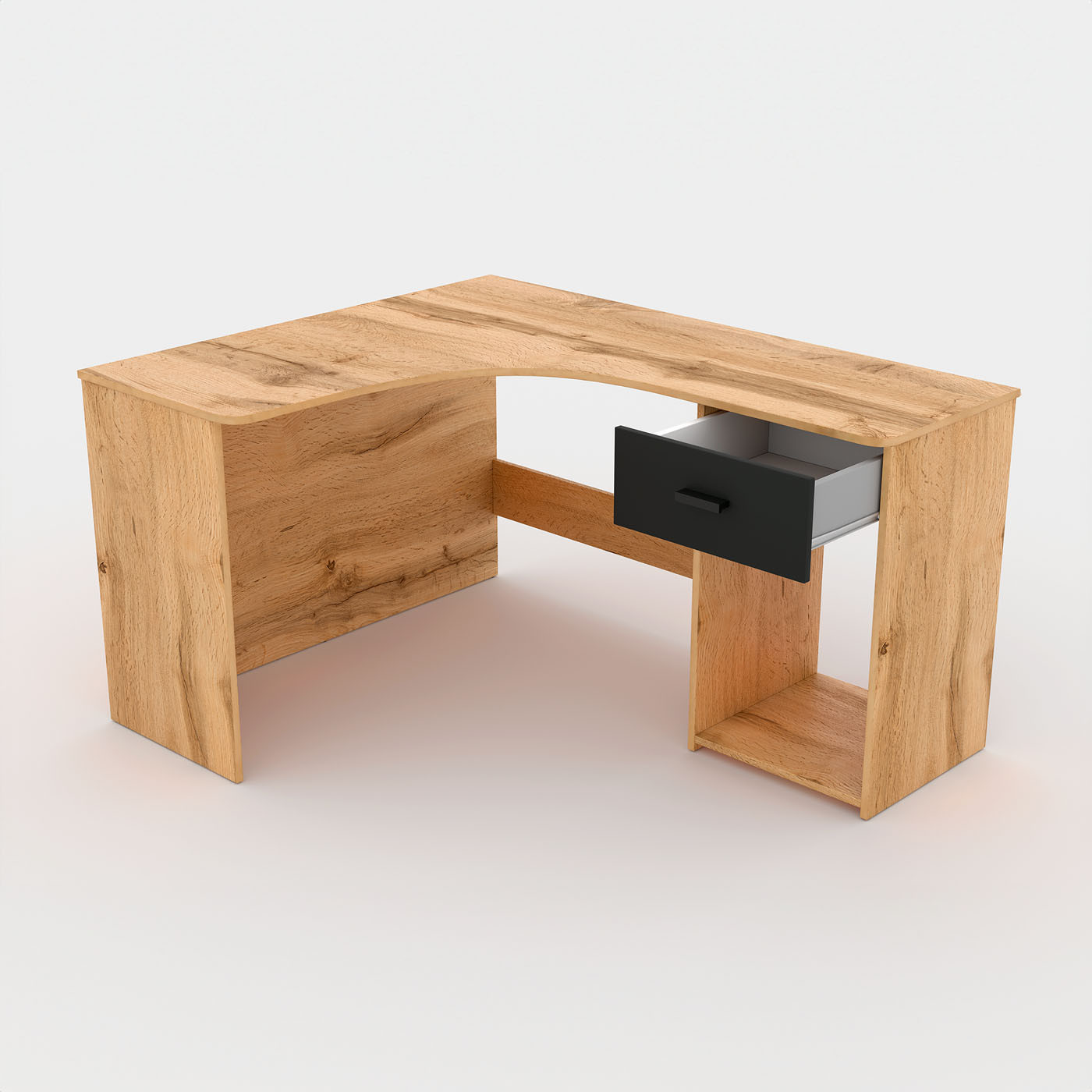 Угловой стол Helvetia CORNER 2497LU03 (дуб вотан/черный оникс)