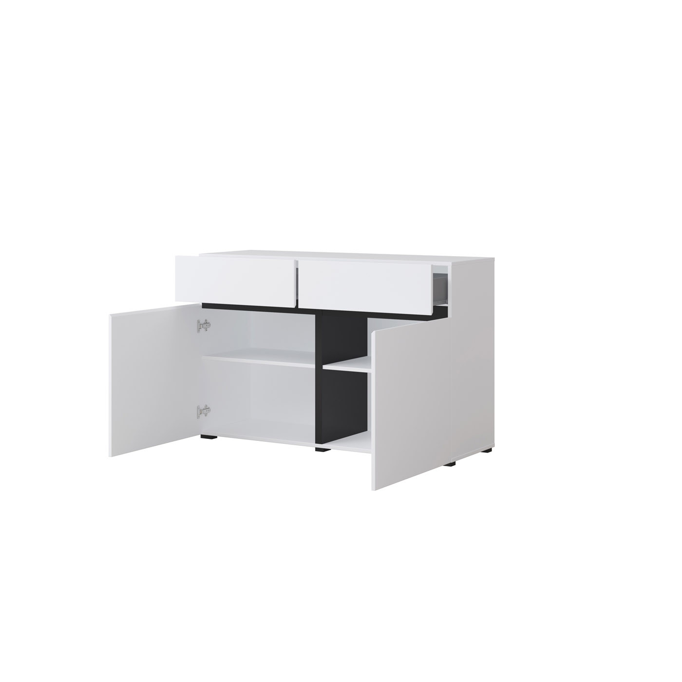 Комод на 2 двери и 2 ящика Helvetia CROSS 249WMY45 (белый-черный)