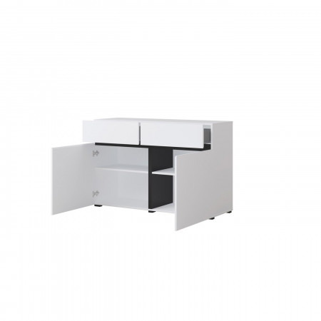 Комод на 2 двери и 2 ящика Helvetia CROSS 249WMY45 (белый-черный)