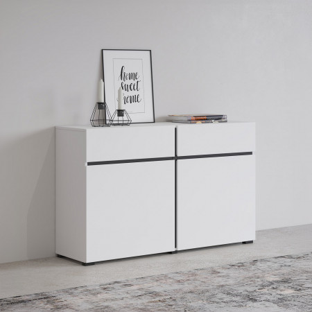 Комод на 2 двери и 2 ящика Helvetia CROSS 249WMY45 (белый-черный)