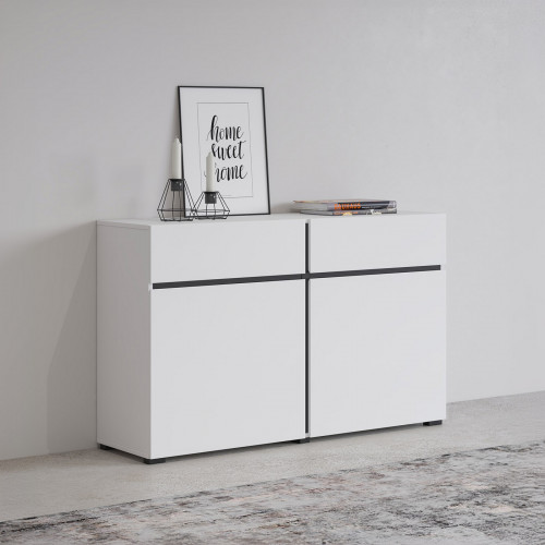 Комод на 2 двери и 2 ящика Helvetia CROSS 249WMY45 (белый-черный)