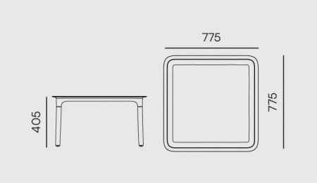 Стол кофейный уличный VLL- FERNE Rimo (коричневый, белый, кирпичный)
