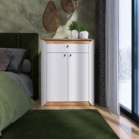 Тумба- комод EVR- Нордик-800 дуб крафт золотой + фасад белый