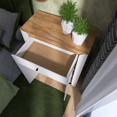 Тумба- комод EVR- Нордик-800 дуб крафт золотой + фасад белый