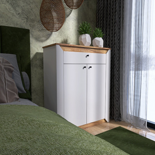 Тумба- комод EVR- Нордик-800 дуб крафт золотой + фасад белый