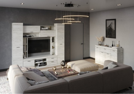 Комплект в гостиную EVR- Соната-12 крафт белый