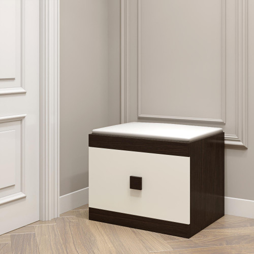 Тумба для обуви в прихожую EVR- Соната ТО-600 венге + фасад белый