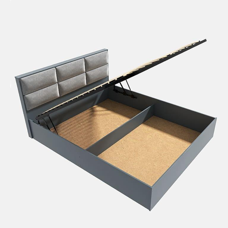 Кровать с мягким изголовьем EVR- Лайт (основа подъемный механизм) графит