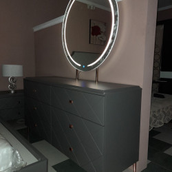 Зеркало с LED подсветкой SMS- TOLEDO Темно-серый матовый