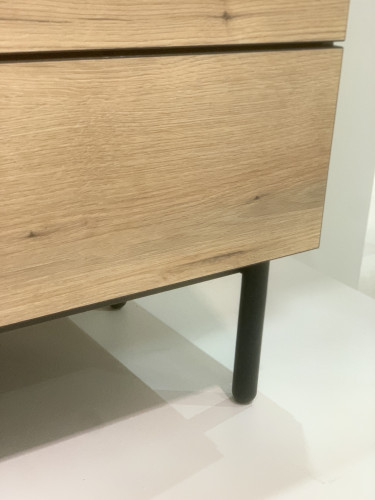 Комод с подсветкой Perfect Home Ланг/Lang 2-дверный с 3 ящиками 2D3S/180 Черный/дуб эвок