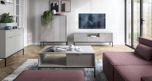 Комод Perfect Home Nova 2-дверный с 2 ​​ящиками и золотыми ножками KSZ104 Серый