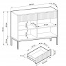 Комод Perfect Home Nova 2-дверный с 2 ​​ящиками и золотыми ножками KSZ104 Серый