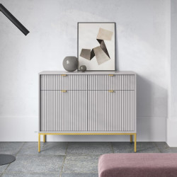 Комод Perfect Home Nova 2-дверный с 2 ​​ящиками и золотыми ножками KSZ104 Серый