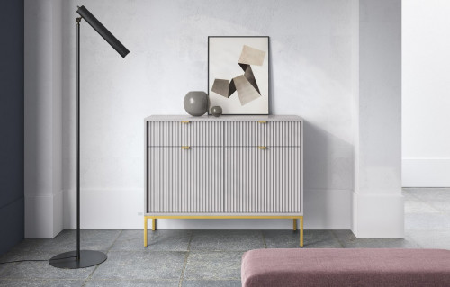 Комод Perfect Home Nova 2-дверный с 2 ​​ящиками и золотыми ножками KSZ104 Серый