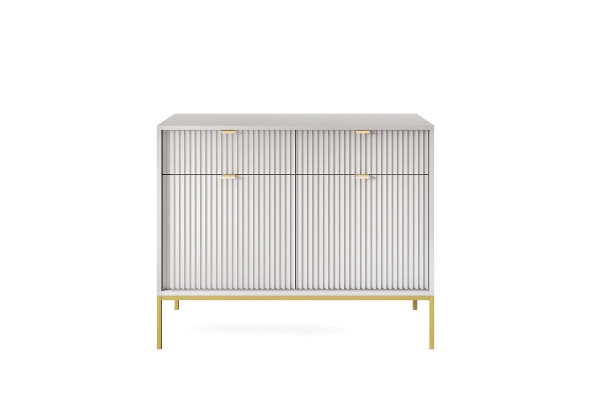 Комод Perfect Home Nova 2-дверный с 2 ​​ящиками и золотыми ножками KSZ104 Серый