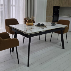 Стол керамический раскладной VTR- TM-98 панда вайт/ черный  150-210*90*76