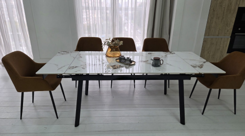 Стол керамический раскладной VTR- TM-98 панда вайт/ черный  150-210*90*76