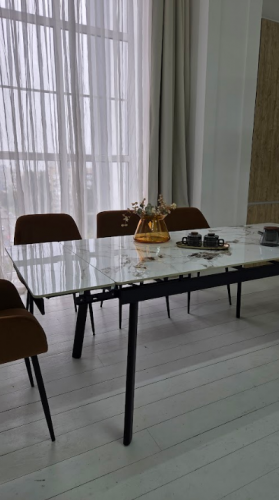 Стол керамический раскладной VTR- TM-98 панда вайт/ черный  150-210*90*76