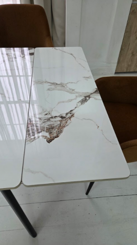 Стол керамический раскладной VTR- TM-98 панда вайт/ черный  150-210*90*76