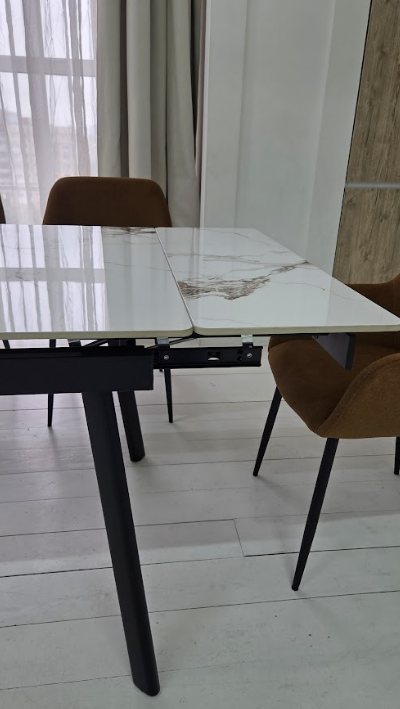 Стол керамический раскладной VTR- TM-98 панда вайт/ черный  150-210*90*76